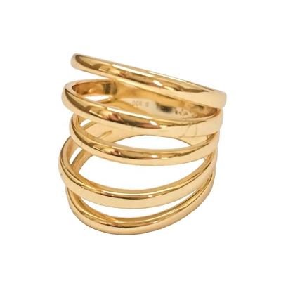 China Gemnel 2020 new FASHIONABLE trend gold women's single finger without diamond multi-turnm ring for sale