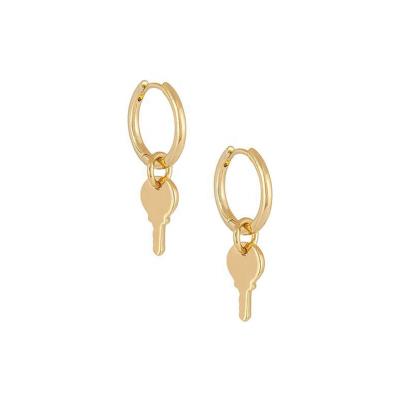 China Simple Gemnel 925 Sterling Silver Gemnel Jewelry 18k Gold Plated Circle Head Dangle Earrings for sale