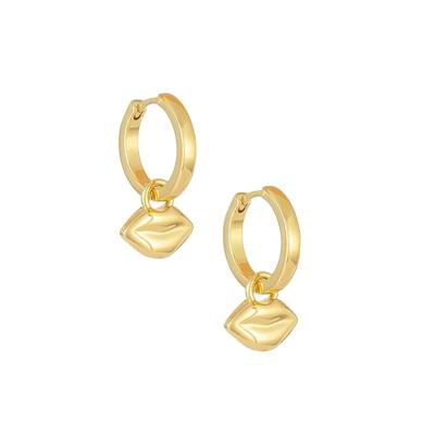 China Made with 925 sterling silver gemnel earrings jewelry set 925 18 karat gold sterling silver lips sealed huggie earrings for sale