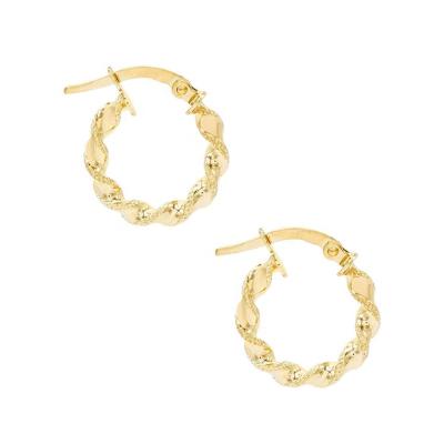 China Made with 925 Sterling Silver Gemnel Jewelry Wholesale 925 Sterling Silver Earrings 18k Gold Plated Twisted Circle Earrings for sale