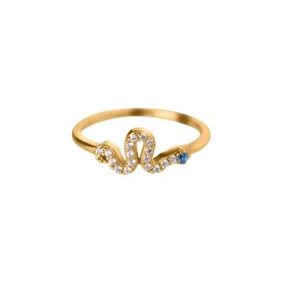 China Made With Zircon Gemnel 925 Sterling Silver Crystal Diamond Ring With Zircon Snake Ring For Woman for sale