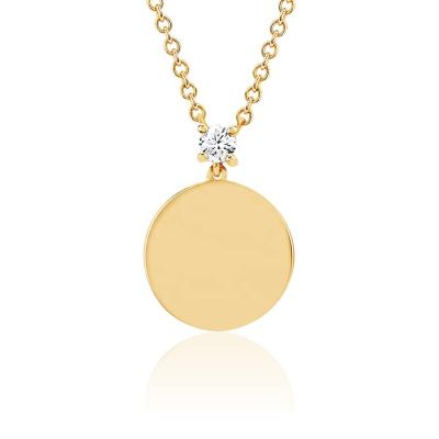 China FASHIONABLE Gemnel 925 Silver Gold Plated Pendant Necklace Custom Disc Diamond Necklace For Women for sale