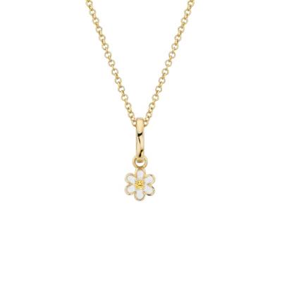 China FASHIONABLE Gemnel 925 Silver Daisy 14K Gold Plated Colorful Enamel Diamond Mini Pendant Necklace for sale