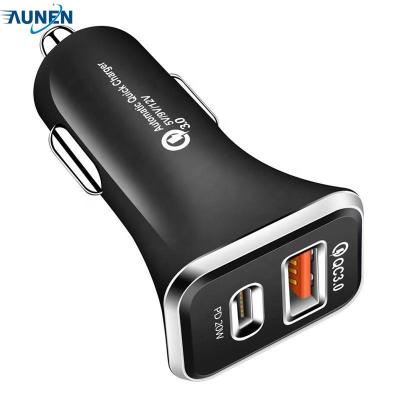 China Type-C Portable Car Charger Cell Phone PD QC3.0 18W Mobile Chargers for sale