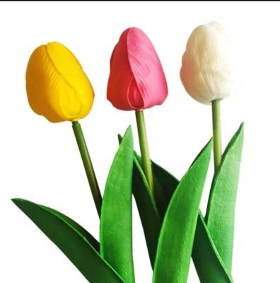 China New Party Tulip Wholesale Artificial Soap Decorative Flowers Simple Colorful 36cm For Party Home Wedding Bathroom Indoor Decoration for sale