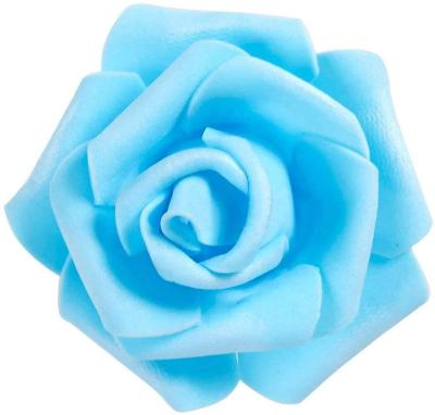 China Party Mini Flower Heads Artificial Roses for Weddings Party Home Garden Decoration and DIY Opens 3 Inch 100 Pack Blue for sale