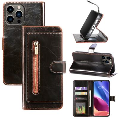 China Wallet Function For iPhone 13 Max Leather Wallet Card Slot Pro Zipper Case Holder Protective Function for sale