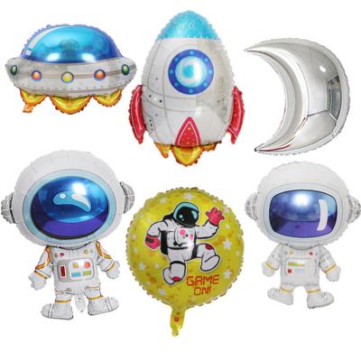 China Decoration Outer Space Birthday Party Supplies Kids Universe Space Theme Party Decorations Rocket Spaceship Balloons Birthday Banner for sale