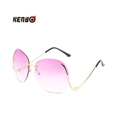 China Unique Fashion Sunglasses Kenbo New Arrival Design Rimless Sun Glasses Women Lightweight Glass Sunglasses for sale