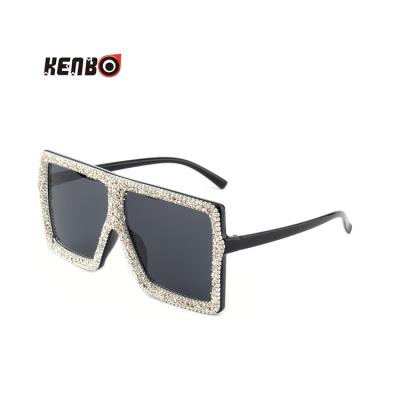 China New Fashion Sunglasses Kenbo PC Square Frame Shading Men's Big Full Glass Frame Sunglasses Women's Glitter Sun Glasses for sale