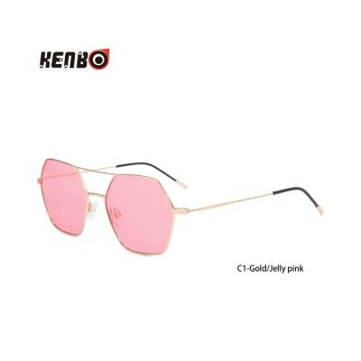 China Kenbo Fashion Hexagon Sunglasses Women Vintage Metal Frame Colorful Mirror Polarized Sunglasses for sale