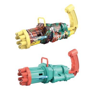 China Safety Gatling Bubble Gun Gift for Friends Summer Fun Leisure Toy Outdoor Water Gun for sale