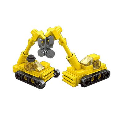 China Construction Toy Small Particle Kindergarten Toys Plastic Inserted Building Blocks of Gantry Crane and Truck Crane for sale