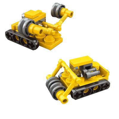 China Construction Toy Small Particle Kindergarten Toys Plastic Inserted Building Blocks Of Roller And Crawler Truck for sale