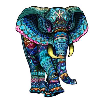 China Safety 3D Shape Wooden Animals Special Elephants Decorative Wooden Puzzle Gifts For Adults Children for sale