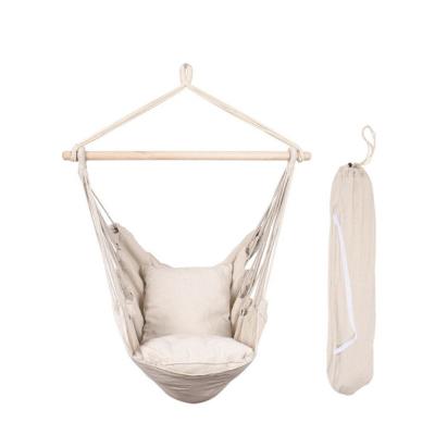 China 2021 Hot Sale Outdoor And Indoor Swing Durable 1*1.3m Hanging Chair With Binding Rope, Storage Bag And Cushion for sale