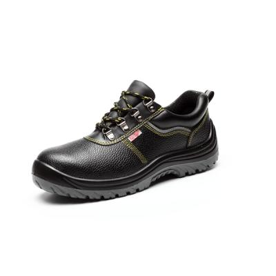 China black low-cut embossed leather work and safety shoes anti-swell, puncture-resistant, oil-acid-alkali-resistant for sale