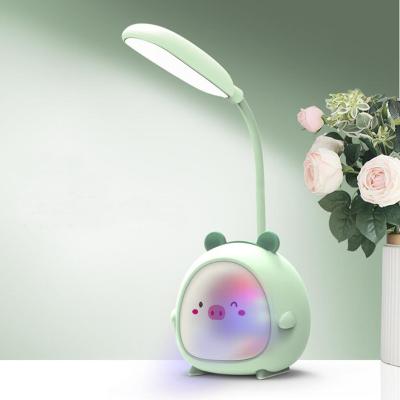 China Modern Cartoon Pig LED Table Light USB Cute Animal Ambient Rechargeable Portable Lamp for Kids Gift Bedroom Study Office Lighting for sale