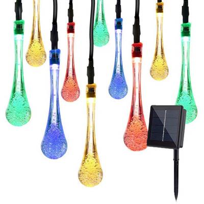 China Waterdrop Christmas Halloween Holiday Solar String Kit 6.5m Hanging String Lights 30 LED Outdoor Decorative String Lights Waterdrop for sale