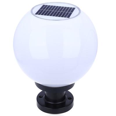 China Garden 20cm 25cm 30cm 40cm Large Diameters Round Ball Globe Solar Powered Lights With Stainless ABS Base For Yard Fence Wall Decoration for sale