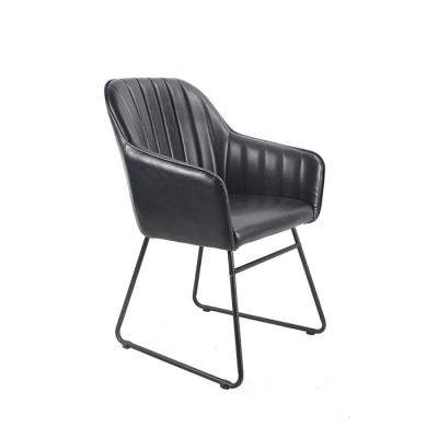 China Modern Morden Wholesale PU Leather Banquet Lounge Dining Chair With Arm for sale