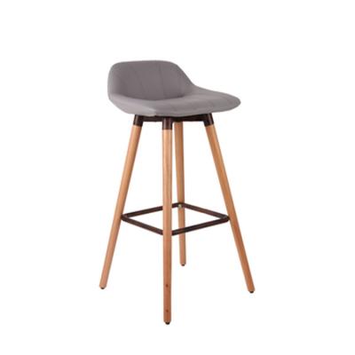 China Good Quality Comfortable And PU Seat High Counter Wooden Bar Stools With Low Backs for sale