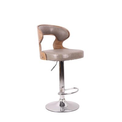 China 360 Degree Swivel Factory Swivel And High Bar Wooden Counter Chair With Back for sale