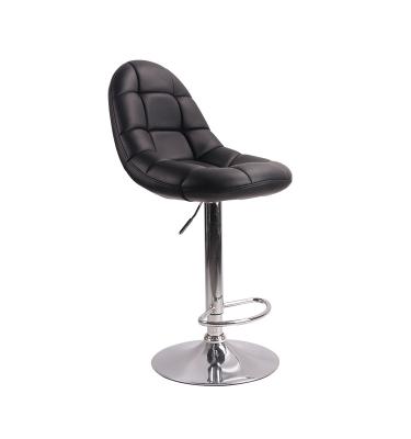 China Firmly 2019 high quality adjustable heights and swivel metal black leather bar stools for cafe for sale