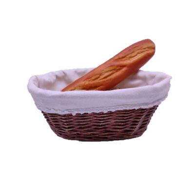 China Sustainable Wholesale Environmentally Sustainable Wholesale Oval Open Fruit Round Bread Liner Fashion Wicker Basket For Kitchen for sale