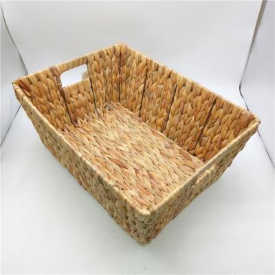 China Sustainable Hand - Drawer 13.25* 13.25 Drawer Shelf Water Hyacinth Large Decorative Woven Basket Woven Laundry Basket for sale