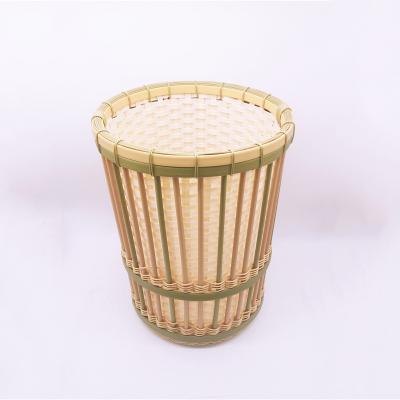 China Spike Wholesale Luxury Hand Woven Poly PP Plastic Bamboo Laundry Basket for sale