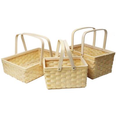 China China Factory Wholesale Price Sustainable Woven Natural Wood Storage Basket for sale