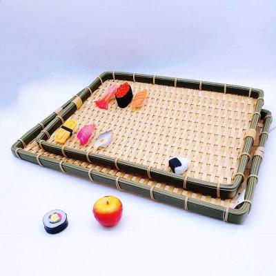 China Sustainable wholesale bamboo and rattan tray for sale