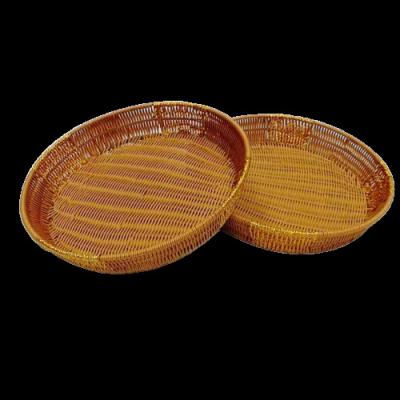 China Wholesale Sustainable Factory PP Rattan Round Tray for sale