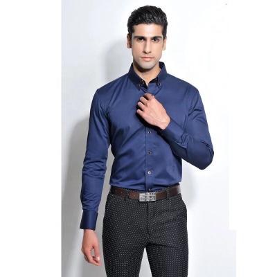 China High Quality Double Collar Mens Shirts Latest Anti-pilling Cotton 100% Silk Shirt Men for sale