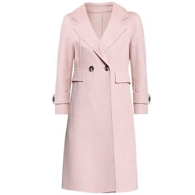 China Pink Color Anti-Shrink Women's Wool Cashmere Full Body Coat for sale