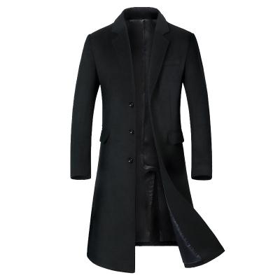 China Man Winter Fashion Anti-Shrink Woolen Overcoat Long Wool Blend Long Sleeve Jacket Coat for sale