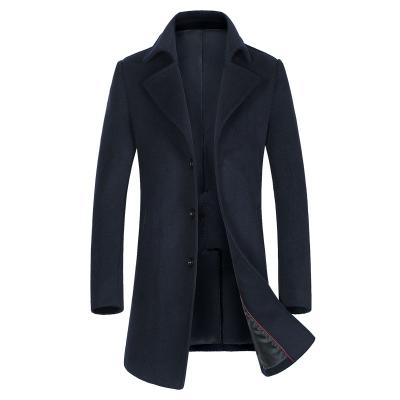 China 2020 New Style Genuine Wool Blend Anti-Shrink Classic Men Coat Slim Fit Winter Turn-down Male Collar Woolen Coat Long for sale