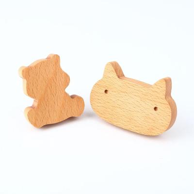 China Eco-friendly Wooden Toolbox Wall Hangers Creative Animal Wardrobe Knobs Set Drawer Wardrobe Handles Kids Room Cabinet Wood Handles for sale