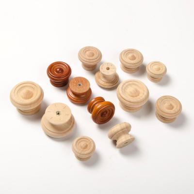 China Original Color Eco-Friendly Natural Material Wooden Drawer Door Pulls Small Round Wooden Furniture Hardware Cabinet Handle Knobs for sale