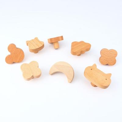 China Eco-friendly Natural Wood Animal Nursery Furniture Knobs Pulls Drawer Knobs Handles Wooden Knobs For Cabinet for sale