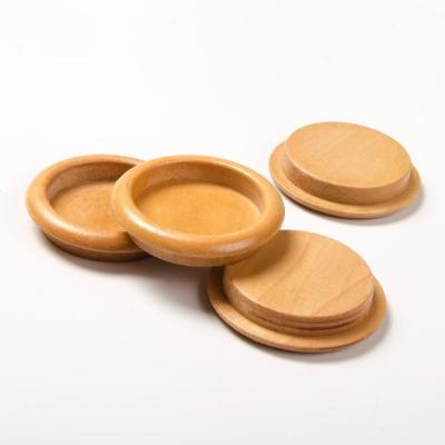 China Non Spill Eco - Friendly Wood Lid For Candle Glass Storage Jar Wood Lid Cover for sale