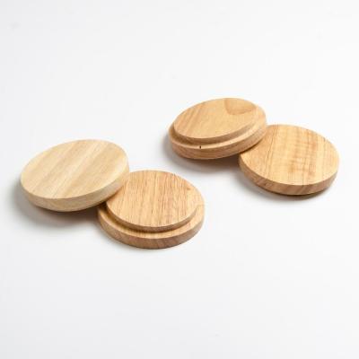 China Non Spill Jar Candle Lids Glass Lid Food Bottle Ceramic Wood Storage Custom Wooden Spice Jar With Lid Wood Wholesale for sale