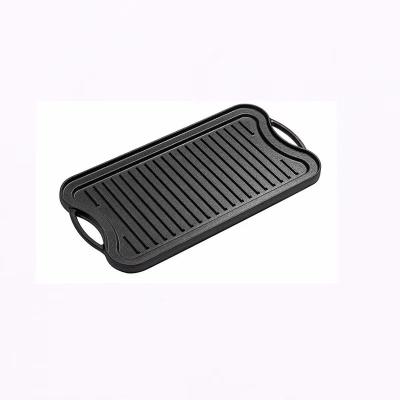 China Viable Pre-Seasoned Cast Iron Grill/Griddle Reversible Pan With Handles, 16 inch X 8 inch for sale