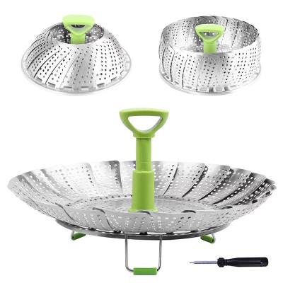 China Sustainable High Quality Stainless Steel Flower Steamer Basket For Vegetable And Fruit Display for sale