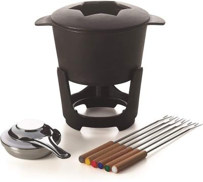 China Viable Pre-Seasoned Class Melt Fondue Set for sale