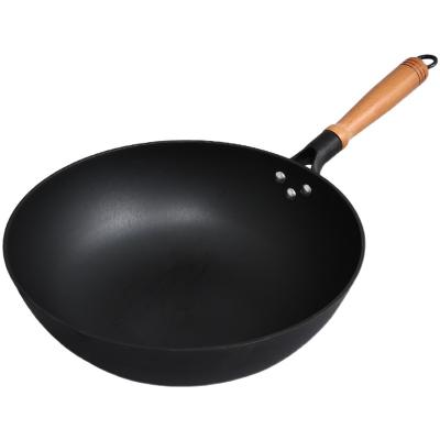 China Full Sustainable Flavored Non Stick Non Coating Carbon Steel Wok Pan , Lightweight Melting Effect Wok for sale