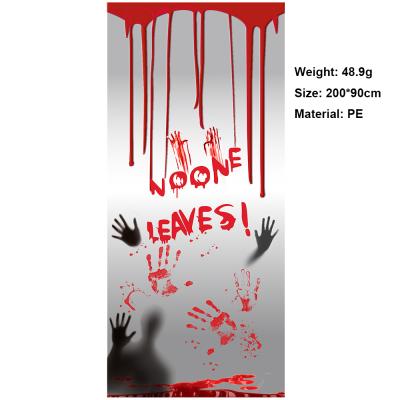 China Handprint Sticker Halloween Horror Blood Handprint Sticker Door Decal Decoration Interior Stickers HST1023 for sale