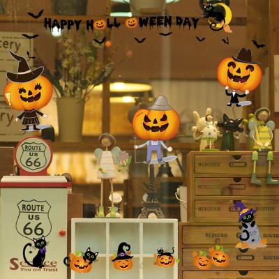 China HST1034 Creative Cute Cartoon Halloween Wall Sticker Decorations Wall Sticker Witch Ghost Pumpkin Wall Stickers New for sale