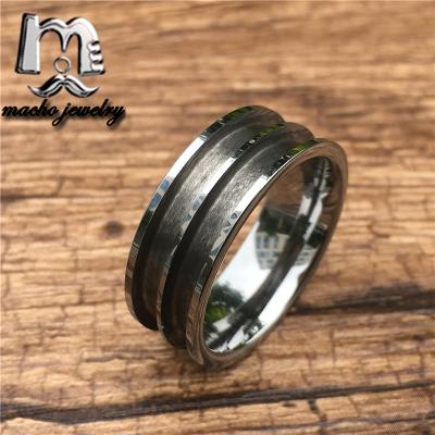 China CLASSIC 8mm Tungsten 2 Channel Domed Ring For Inlay Men's Wedding Ring Band for sale